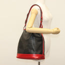 LOUIS VUITTON Epi Noe Shoulder Bag Bicolor Black Red M44017 LV Auth 137354-20