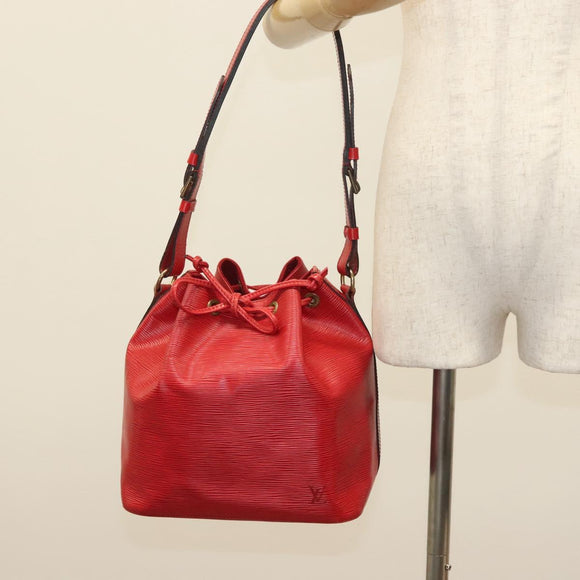 LOUIS VUITTON Epi Petit Noe Shoulder Bag Red M44107 LV Auth 137357