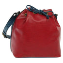 LOUIS VUITTON Epi Petit Noe Shoulder Bag Castilian Red Blue LV Auth 137359-1