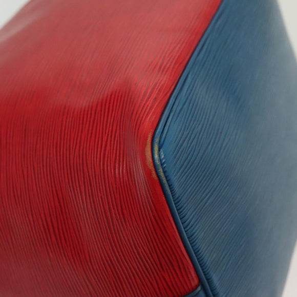 LOUIS VUITTON Epi Petit Noe Shoulder Bag Castilian Red Blue LV Auth 137359