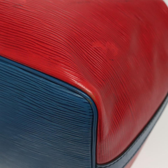 LOUIS VUITTON Epi Petit Noe Shoulder Bag Castilian Red Blue LV Auth 137359