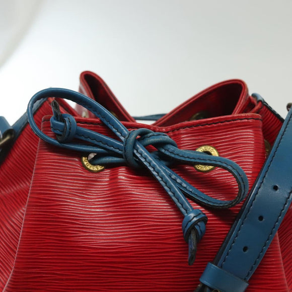 LOUIS VUITTON Epi Petit Noe Shoulder Bag Castilian Red Blue LV Auth 137359