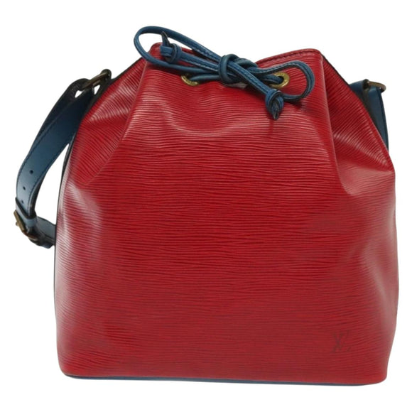 LOUIS VUITTON Epi Petit Noe Shoulder Bag Castilian Red Blue LV Auth 137359