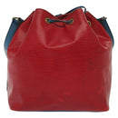 LOUIS VUITTON Epi Petit Noe Shoulder Bag Castilian Red Blue LV Auth 137359-2