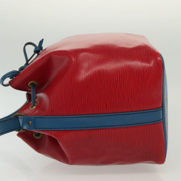 LOUIS VUITTON Epi Petit Noe Shoulder Bag Castilian Red Blue LV Auth 137359