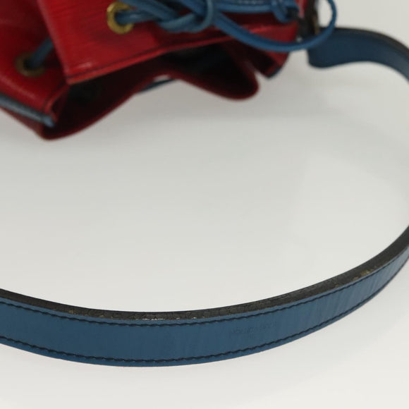 LOUIS VUITTON Epi Petit Noe Shoulder Bag Castilian Red Blue LV Auth 137359