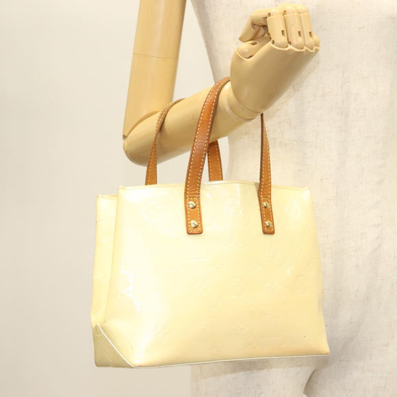 LOUIS VUITTON Monogram Vernis Reade PM Hand Bag Perle M91336 LV Auth 137371