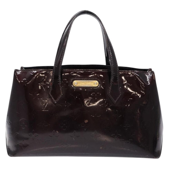 LOUIS VUITTON Monogram Vernis Wilshire PM Hand Bag Amarante M93641 Auth 137374