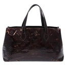 LOUIS VUITTON Monogram Vernis Wilshire PM Hand Bag Amarante M93641 Auth 137374-2