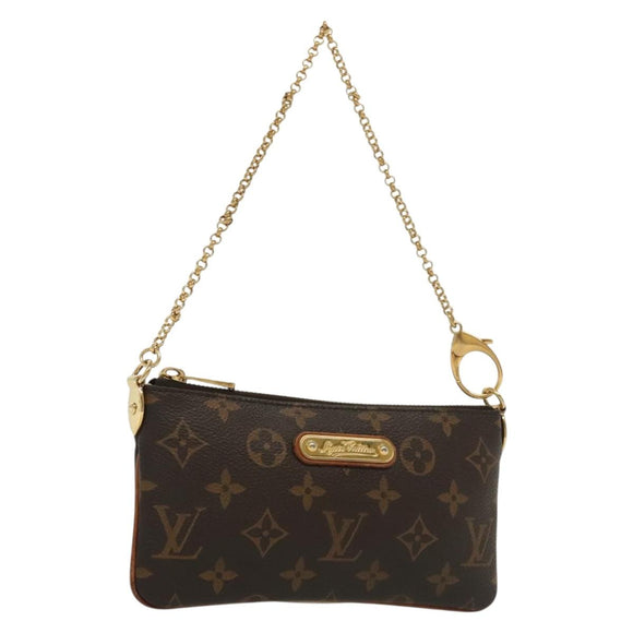 LOUIS VUITTON Monogram Chain Pochette Mila MM Accessory Pouch M60094 Auth 137382
