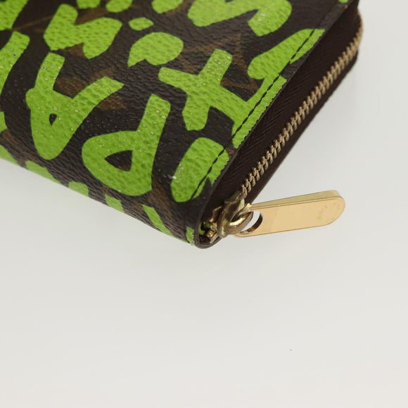 LOUIS VUITTON Monogram Graffiti Zippy Coin Purse Green M93709 LV Auth 137387