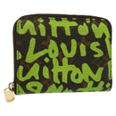 LOUIS VUITTON Monogram Graffiti Zippy Coin Purse Green M93709 LV Auth 137387-1