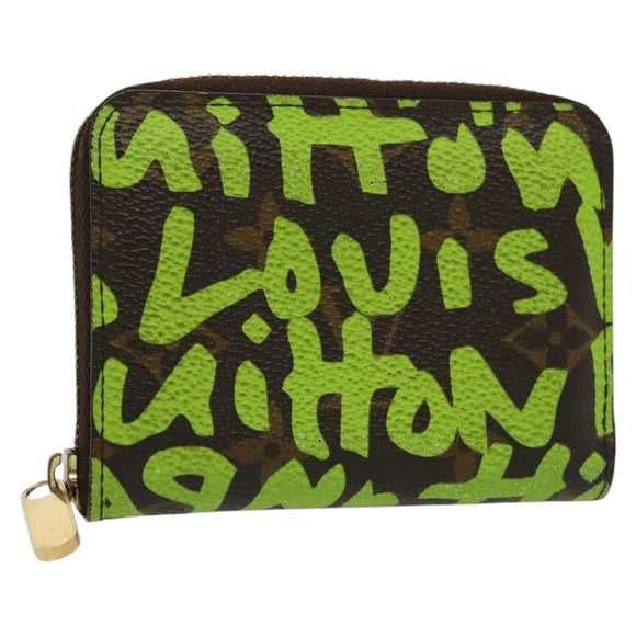 LOUIS VUITTON Monogram Graffiti Zippy Coin Purse Green M93709 LV Auth 137387