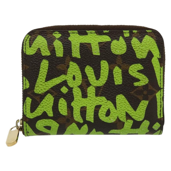 LOUIS VUITTON Monogram Graffiti Zippy Coin Purse Green M93709 LV Auth 137387