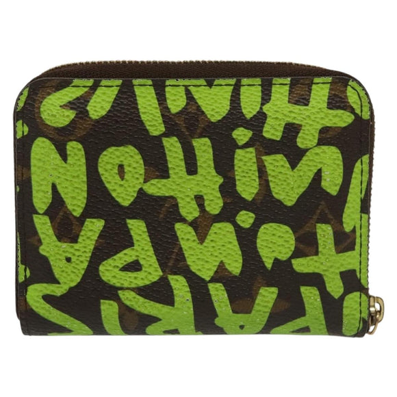LOUIS VUITTON Monogram Graffiti Zippy Coin Purse Green M93709 LV Auth 137387