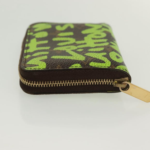 LOUIS VUITTON Monogram Graffiti Zippy Coin Purse Green M93709 LV Auth 137387