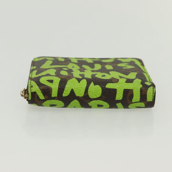 LOUIS VUITTON Monogram Graffiti Zippy Coin Purse Green M93709 LV Auth 137387