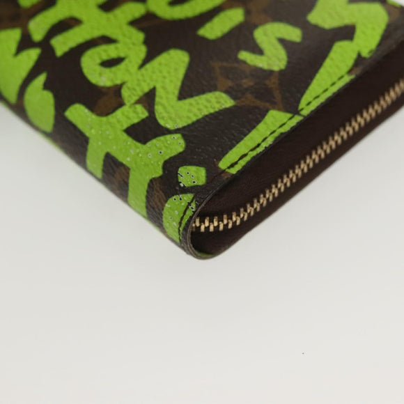 LOUIS VUITTON Monogram Graffiti Zippy Coin Purse Green M93709 LV Auth 137387