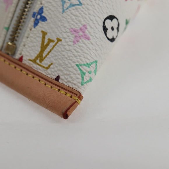 LOUIS VUITTON Monogram Multicolor Berlango Münzbörse Weiß M58028 Auth 137390V
