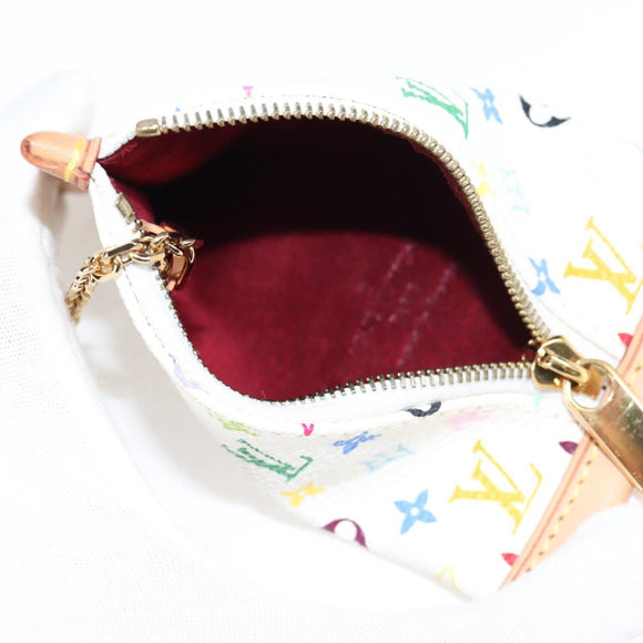 LOUIS VUITTON Monogram Multicolor Berlango Münzbörse Weiß M58028 Auth 137390V