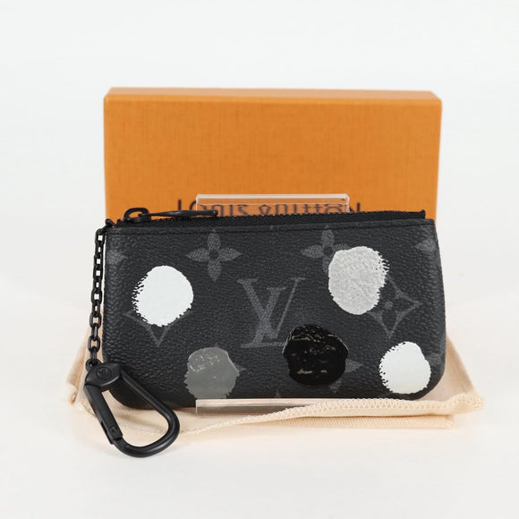 LOUIS VUITTON Eclipse Yayoi Kusama Pochette Cles Coin Purse M81929 Auth 137391M