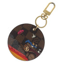 LOUIS VUITTON Damier Ebene Key Holder Illustre Charm M65138 LV Auth 137392-2