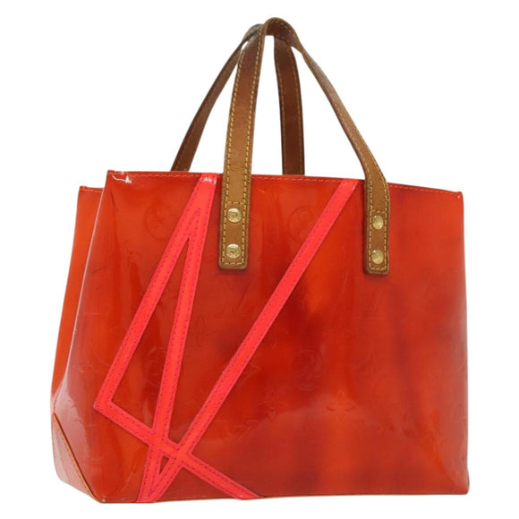 LOUIS VUITTON Monogram Vernis Fluo Reade PM Bag Pink Orange M91903 Auth 137397