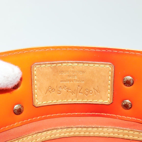 LOUIS VUITTON Monogram Vernis Fluo Reade PM Bag Pink Orange M91903 Auth 137397