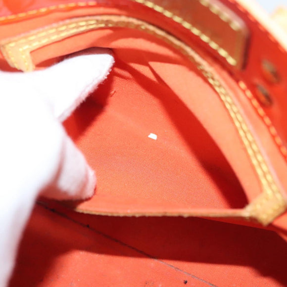 LOUIS VUITTON Monogram Vernis Fluo Reade PM Bag Pink Orange M91903 Auth 137397