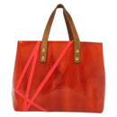 LOUIS VUITTON Monogram Vernis Fluo Reade PM Bag Pink Orange M91903 Auth 137397-13