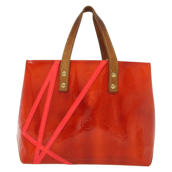 LOUIS VUITTON Monogram Vernis Fluo Reade PM Bag Pink Orange M91903 Auth 137397