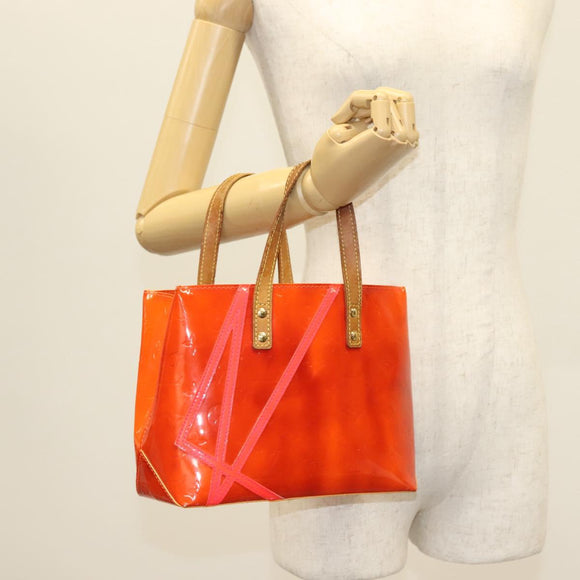 LOUIS VUITTON Monogram Vernis Fluo Reade PM Tasche Pink Orange M91903 Auth 137397