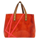 LOUIS VUITTON Monogram Vernis Fluo Reade PM Bag Pink Orange M91903 Auth 137397-2