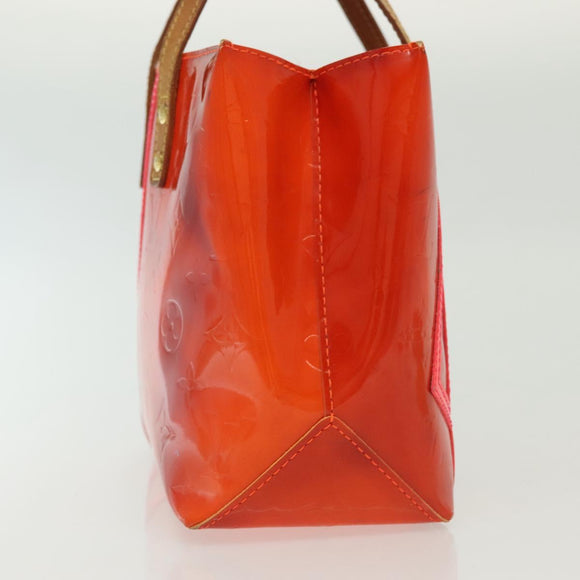 LOUIS VUITTON Monogram Vernis Fluo Reade PM Bag Pink Orange M91903 Auth 137397