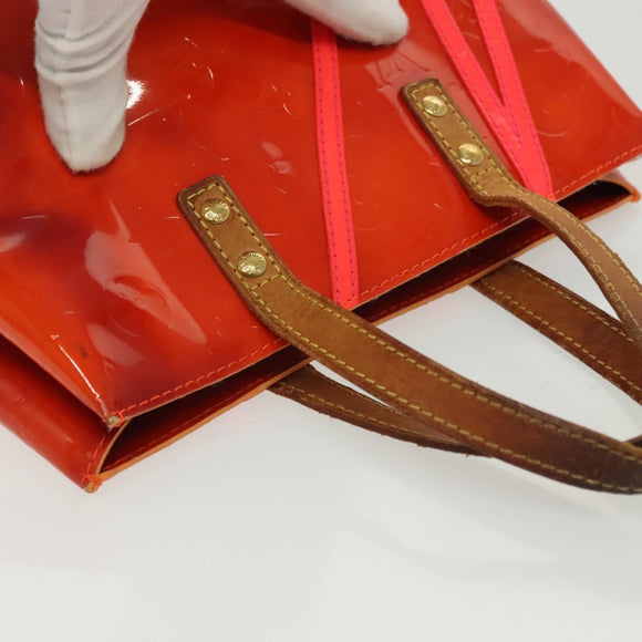 LOUIS VUITTON Monogram Vernis Fluo Reade PM Bag Pink Orange M91903 Auth 137397