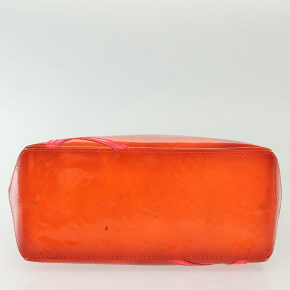 LOUIS VUITTON Monogram Vernis Fluo Reade PM Bag Pink Orange M91903 Auth 137397