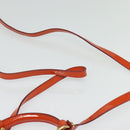 Salvatore Ferragamo Gancini Hand Bag Enamel 2way Orange Gold Auth 137418-15