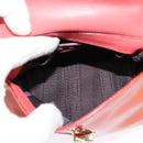 Salvatore Ferragamo Gancini Hand Bag Enamel 2way Orange Gold Auth 137418-11