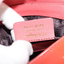 Salvatore Ferragamo Gancini Hand Bag Enamel 2way Orange Gold Auth 137418-12