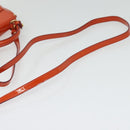 Salvatore Ferragamo Gancini Hand Bag Enamel 2way Orange Gold Auth 137418-8