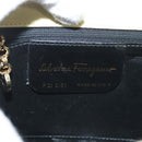 Salvatore Ferragamo Gancini Shoulder Bag Suede Beige Gold Auth 137419-12