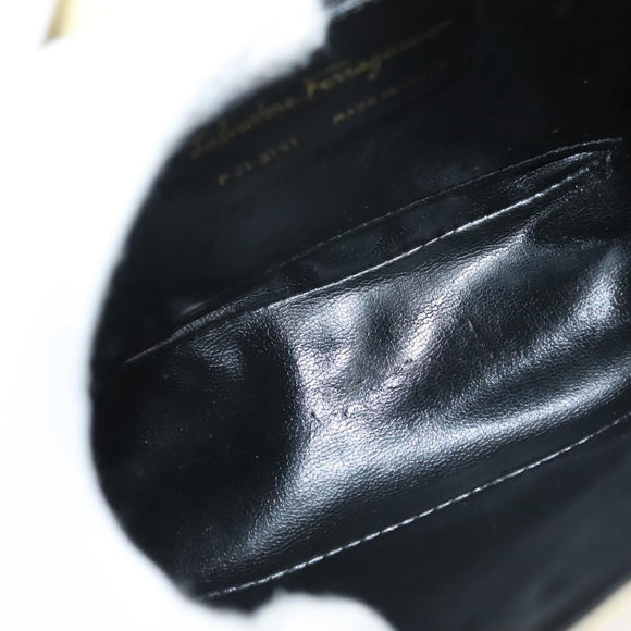 Salvatore Ferragamo Gancini Shoulder Bag Suede Beige Gold Auth 137419