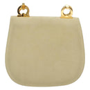 Salvatore Ferragamo Gancini Shoulder Bag Suede Beige Gold Auth 137419-2
