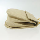 Salvatore Ferragamo Gancini Shoulder Bag Suede Beige Gold Auth 137419-3