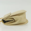 Salvatore Ferragamo Gancini Shoulder Bag Suede Beige Gold Auth 137419-4