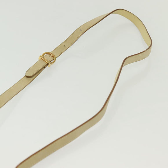 Salvatore Ferragamo Gancini Shoulder Bag Suede Beige Gold Auth 137419