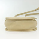 Salvatore Ferragamo Gancini Shoulder Bag Suede Beige Gold Auth 137419-5