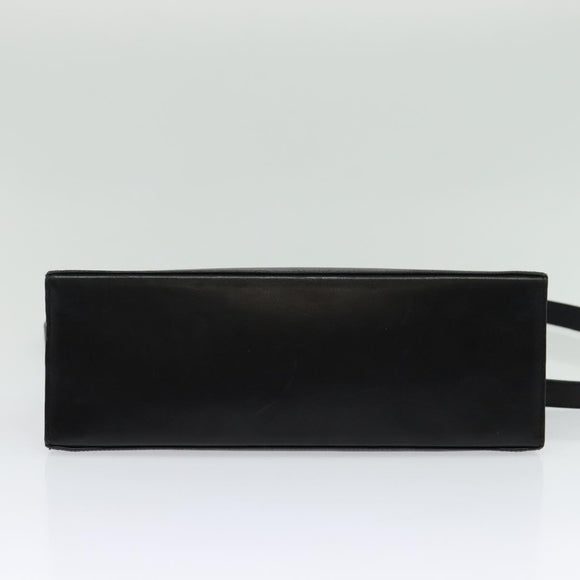 Salvatore Ferragamo Gancini Hand Bag Leather 2way Black Gold Auth 137421