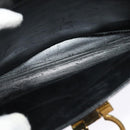 Salvatore Ferragamo Gancini Hand Bag Leather 2way Black Gold Auth 137421-22