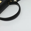 Salvatore Ferragamo Gancini Hand Bag Leather 2way Black Gold Auth 137421-7